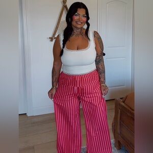 Striped Pink Women's Pants